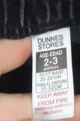 Dunnes Stores Boys Black Straight Jeans 2-3 Years Elastic Waist Denim