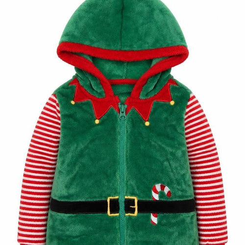 Dunnes Stores Boys Green Elf Christmas Hooded Jacket 2-3 Years