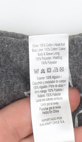 George Unisex Baby Grey Star Print Cotton Hooded Coverall 3-6 Months