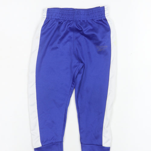 Reebok Boys Blue Track Pants 2 Years Elastic Waist Polyester Activewear