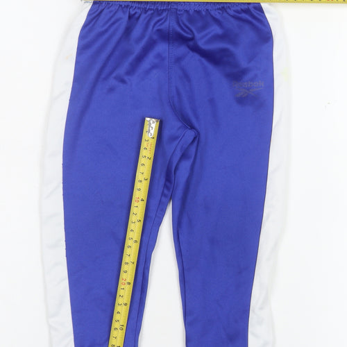 Reebok Boys Blue Track Pants 2 Years Elastic Waist Polyester Activewear