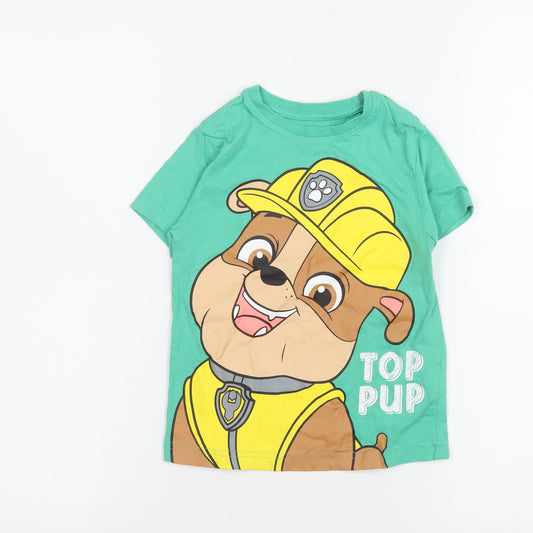 Nickelodeon Boys Green PAW Patrol Rubble Graphic T-Shirt 3-4 Years