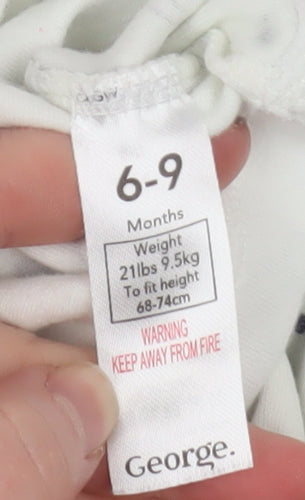 George White Otter Print Short Sleeve Babygrow Unisex 6-9 Months