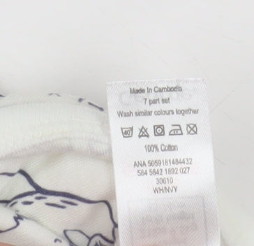 George White Otter Print Short Sleeve Babygrow Unisex 6-9 Months