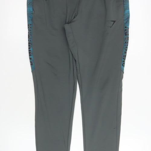 Gymshark Men’s Grey S Slim Fit Track Pants with Zip Pockets