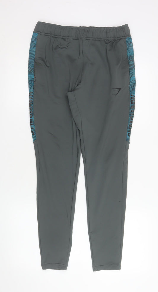 Gymshark Men’s Grey S Slim Fit Track Pants with Zip Pockets