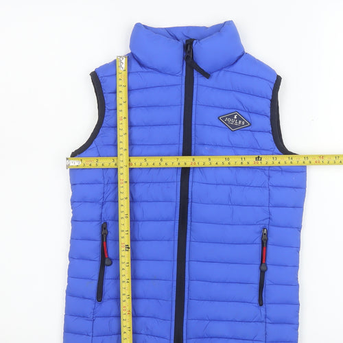 Joules Boys Blue Padded Bodywarmer Gilet 7-8 Years Zip Up Outdoor Waistcoat