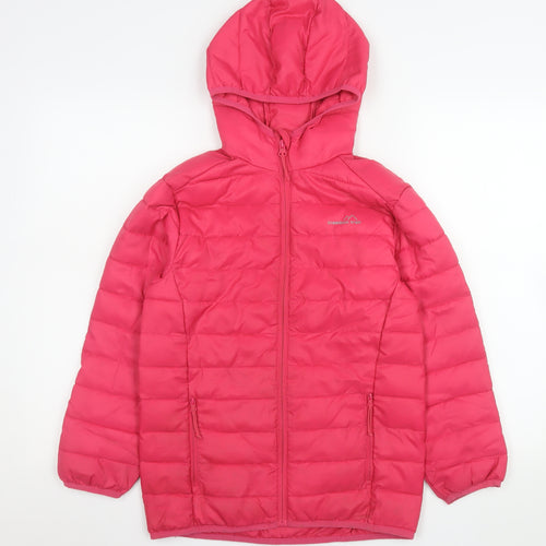 Freedom Trail Girls Pink Hooded Puffer Jacket 9-10 Years Lightweight Winter Coat