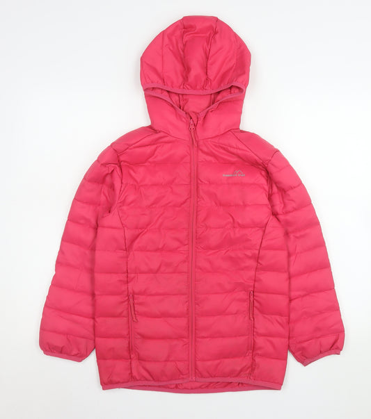 Freedom Trail Girls Pink Hooded Puffer Jacket 9-10 Years Lightweight Winter Coat