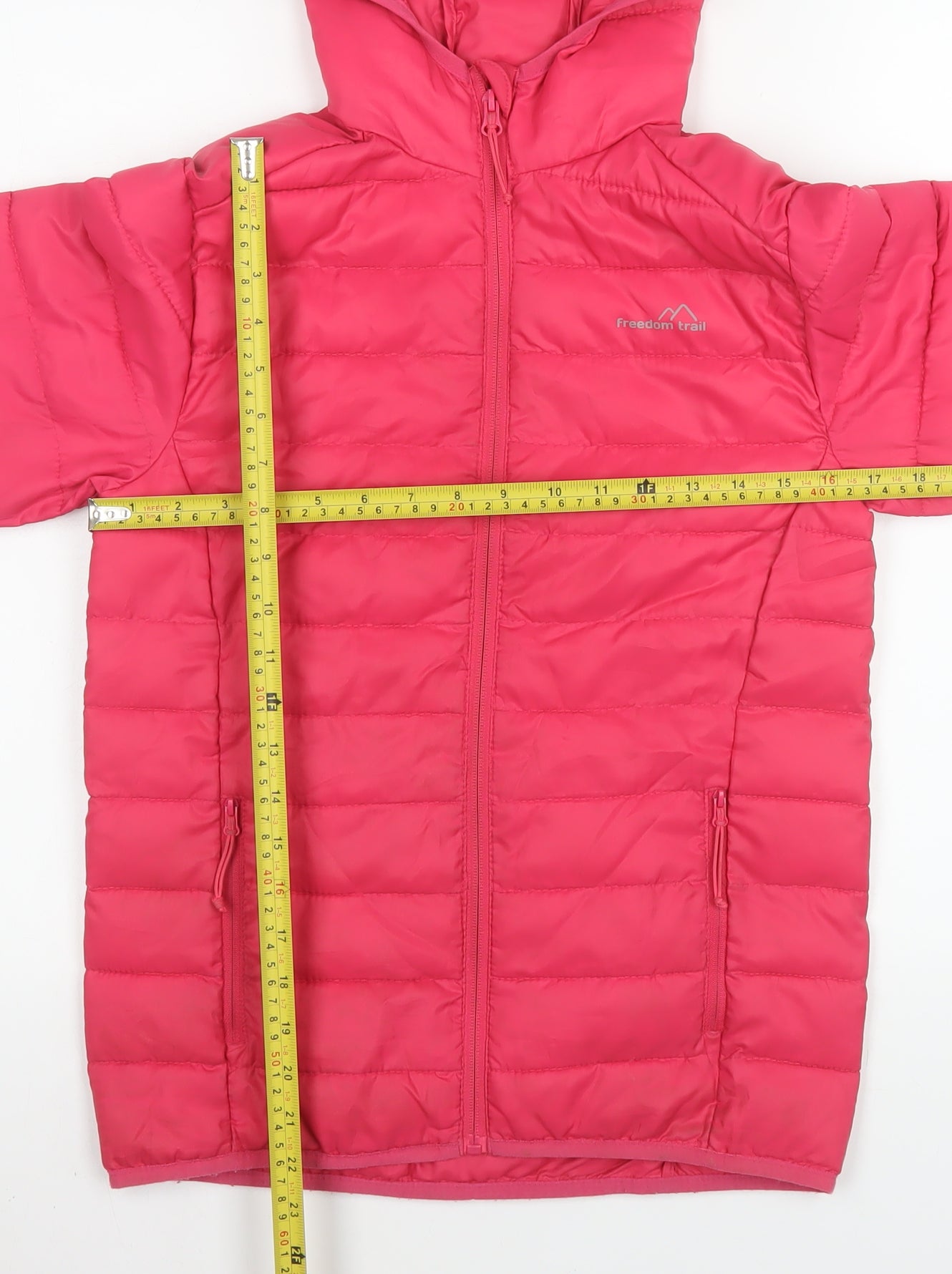 Freedom Trail Girls Pink Hooded Puffer Jacket 9-10 Years Lightweight Winter Coat