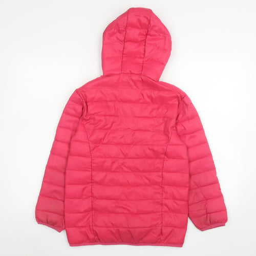 Freedom Trail Girls Pink Hooded Puffer Jacket 9-10 Years Lightweight Winter Coat