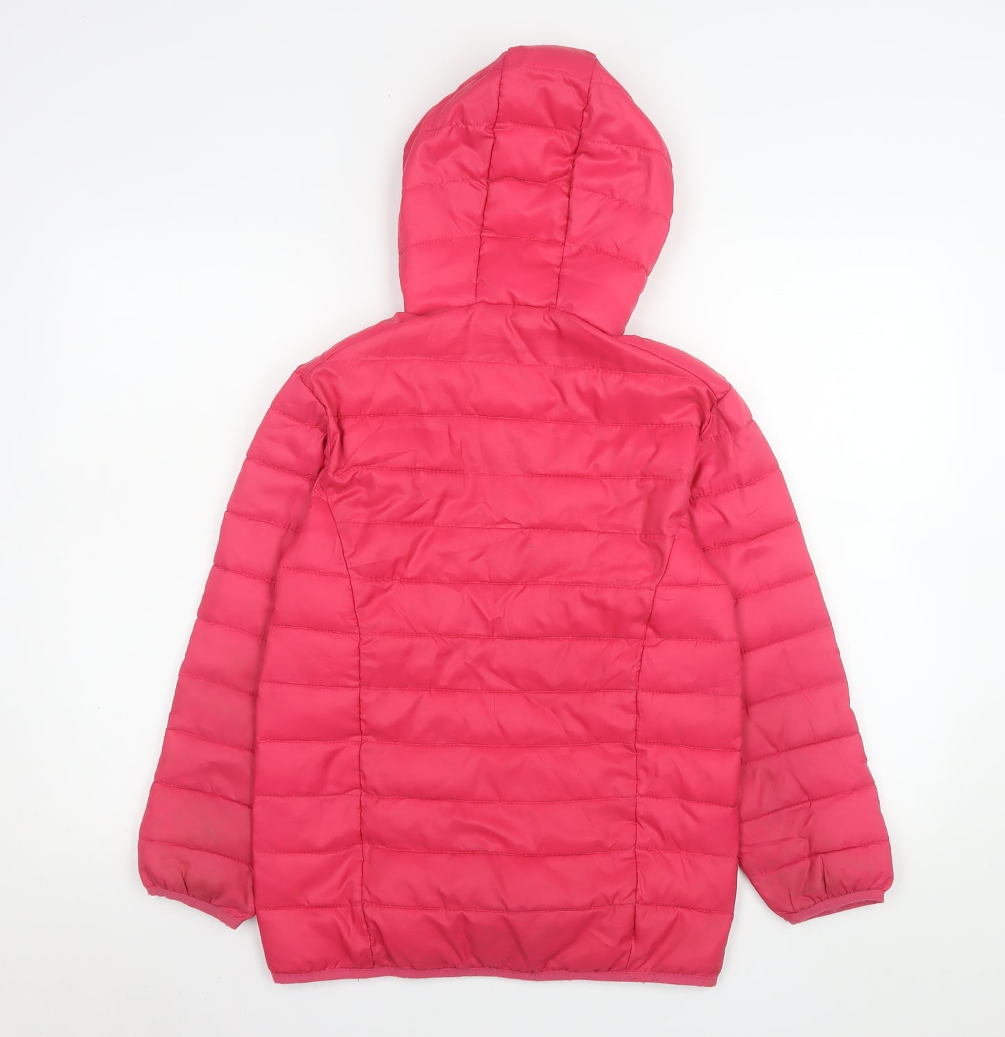 Freedom Trail Girls Pink Hooded Puffer Jacket 9-10 Years Lightweight Winter Coat
