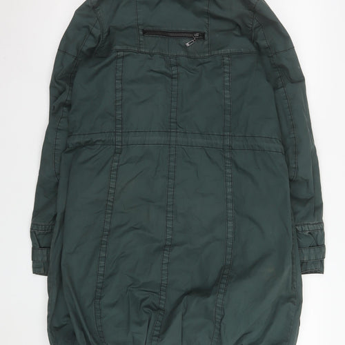 Freesoul Women’s Green Parka Coat S Long Zip Belted Winter Jacket