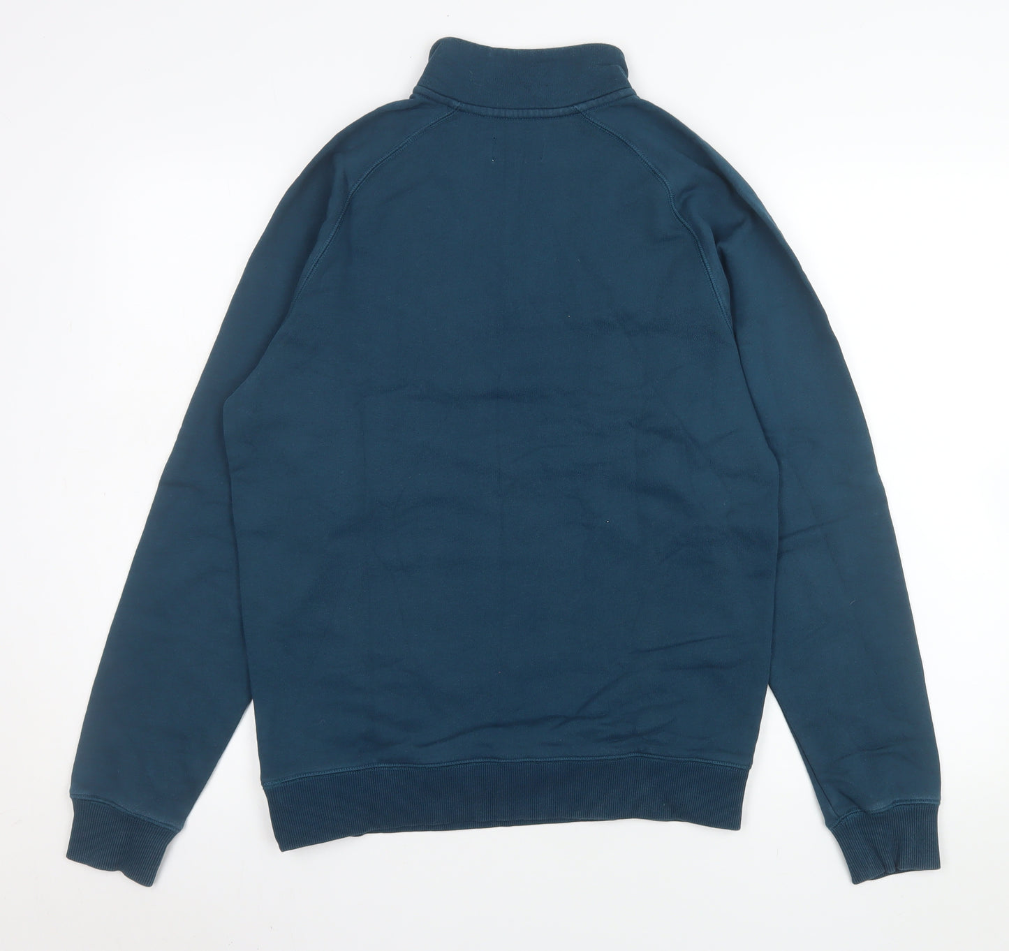 Farah Men's Blue 1/2 Zip High Neck Cotton Sweatshirt Size S