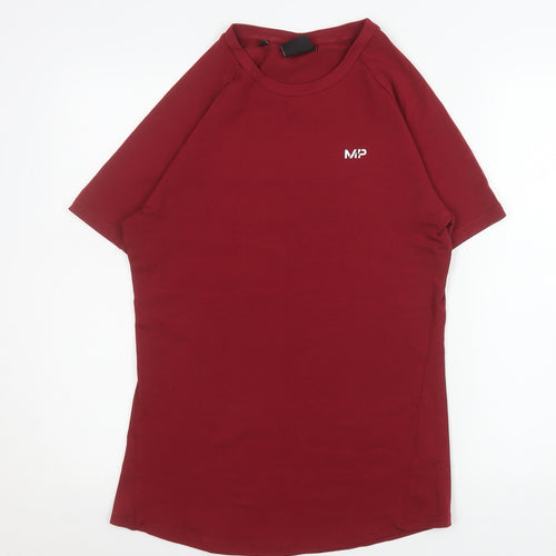 MP Men's Red Slim Fit Crew Neck Short Sleeve Cotton T-Shirt Size S