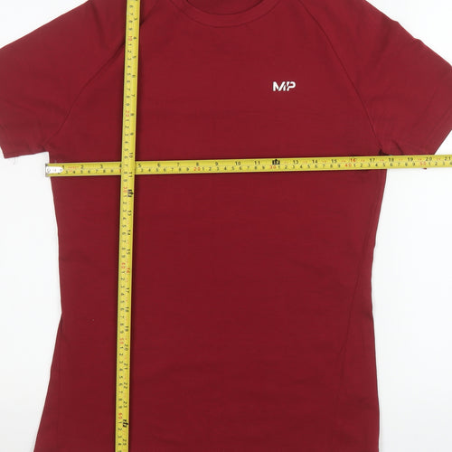 MP Men's Red Slim Fit Crew Neck Short Sleeve Cotton T-Shirt Size S