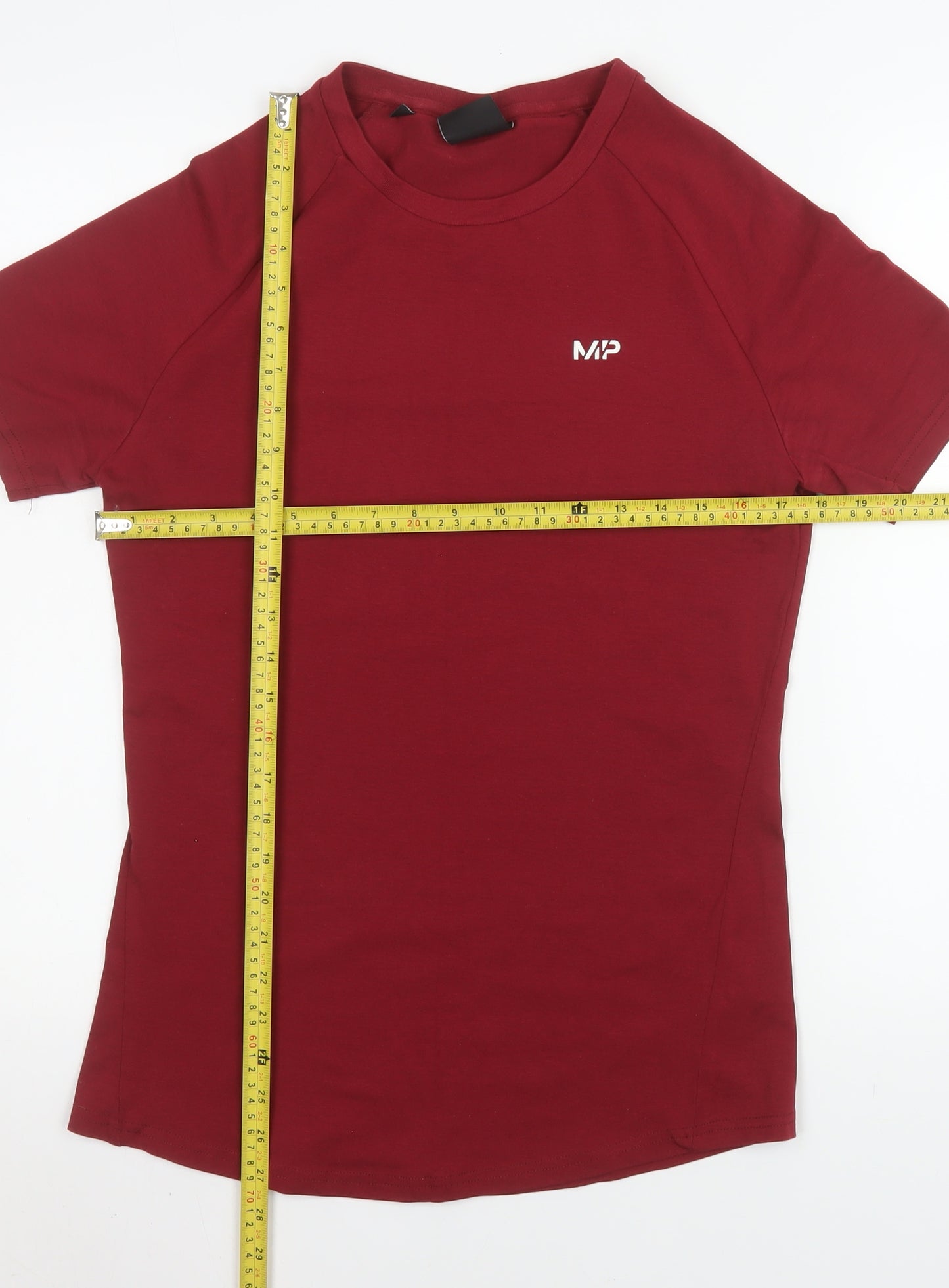 MP Men's Red Slim Fit Crew Neck Short Sleeve Cotton T-Shirt Size S