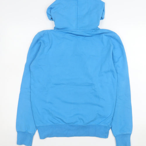 Champion Men's Blue Pullover Hoodie Small Logo Graphic Cotton