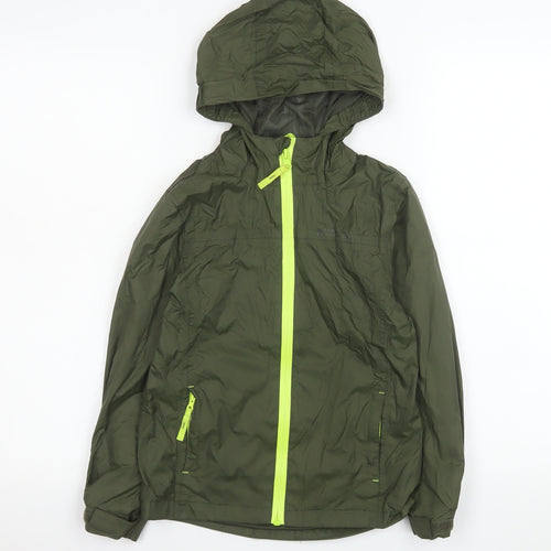 Mountain Warehouse Boys Green 7-8 Years Hooded Windbreaker Jacket