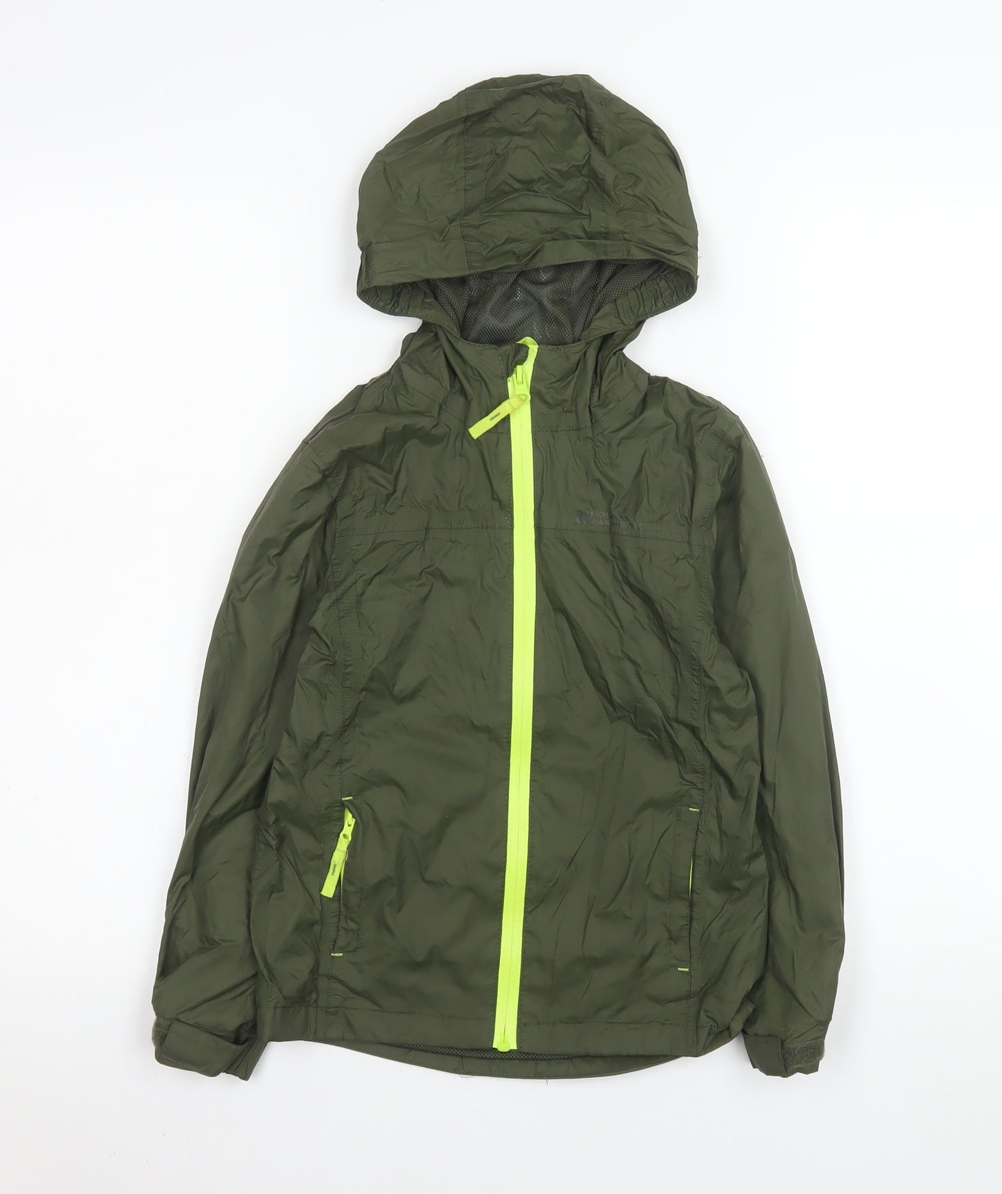 Mountain Warehouse Boys Green 7-8 Years Hooded Windbreaker Jacket
