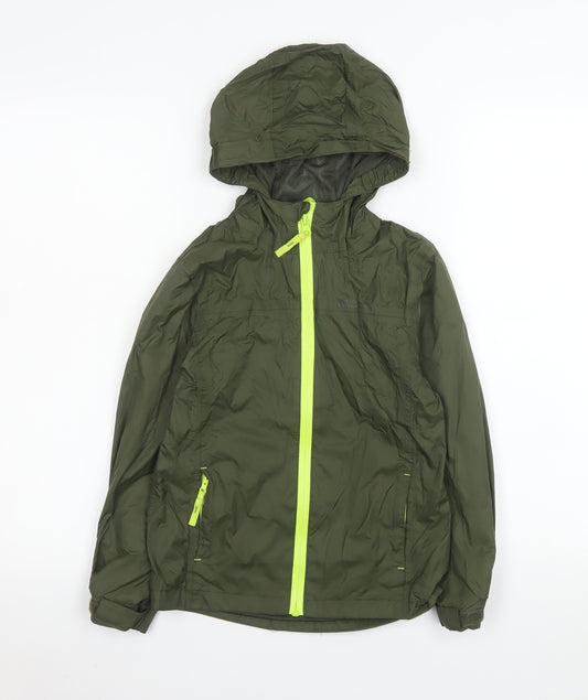 Mountain Warehouse Boys Green 7-8 Years Hooded Windbreaker Jacket