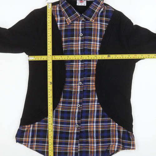 Lee Cooper Womens Blue Check Button-Up Shirt Size 8 Classic Fit
