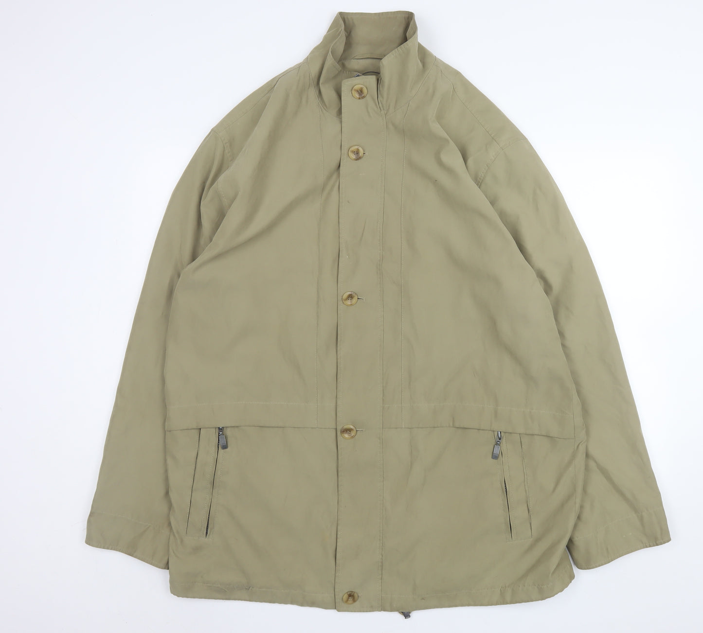 Frank Eden Men’s Beige Mid-Length Basic Jacket Size 44 Polyester