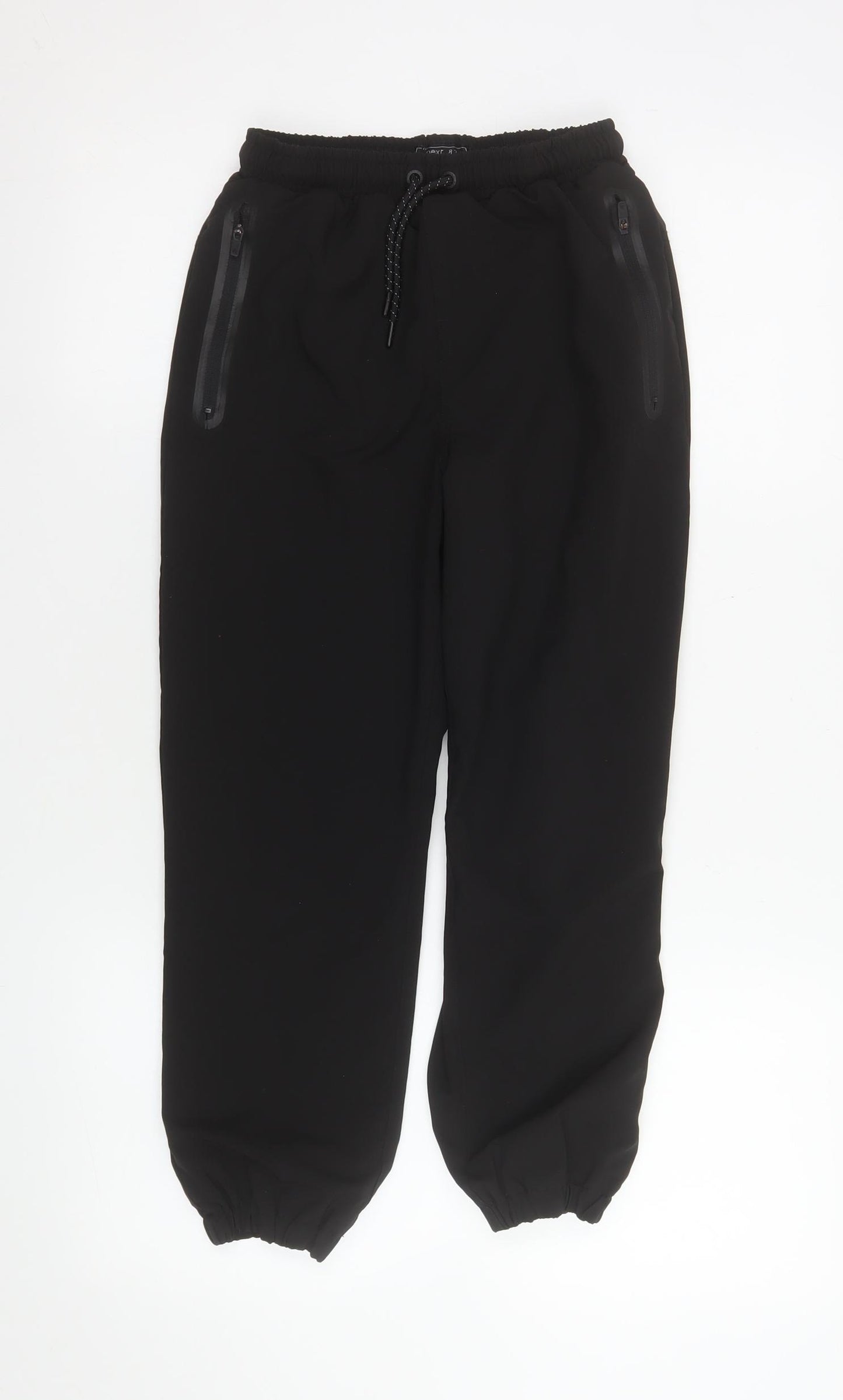 Next Boys Black Jogger Softshell Trousers 10 Years Elastic Waist Zip Pockets