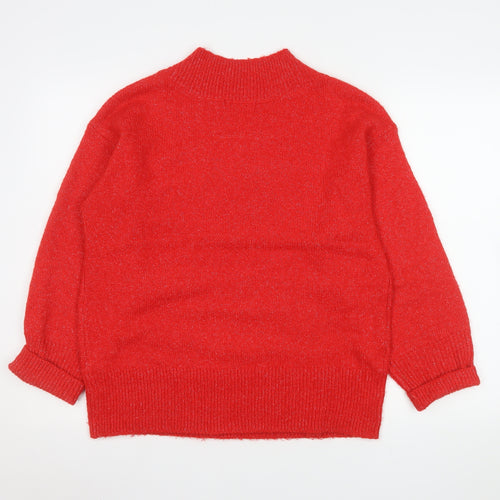 Dunnes Stores Womens Red V-Neck Pullover Knit Jumper XS