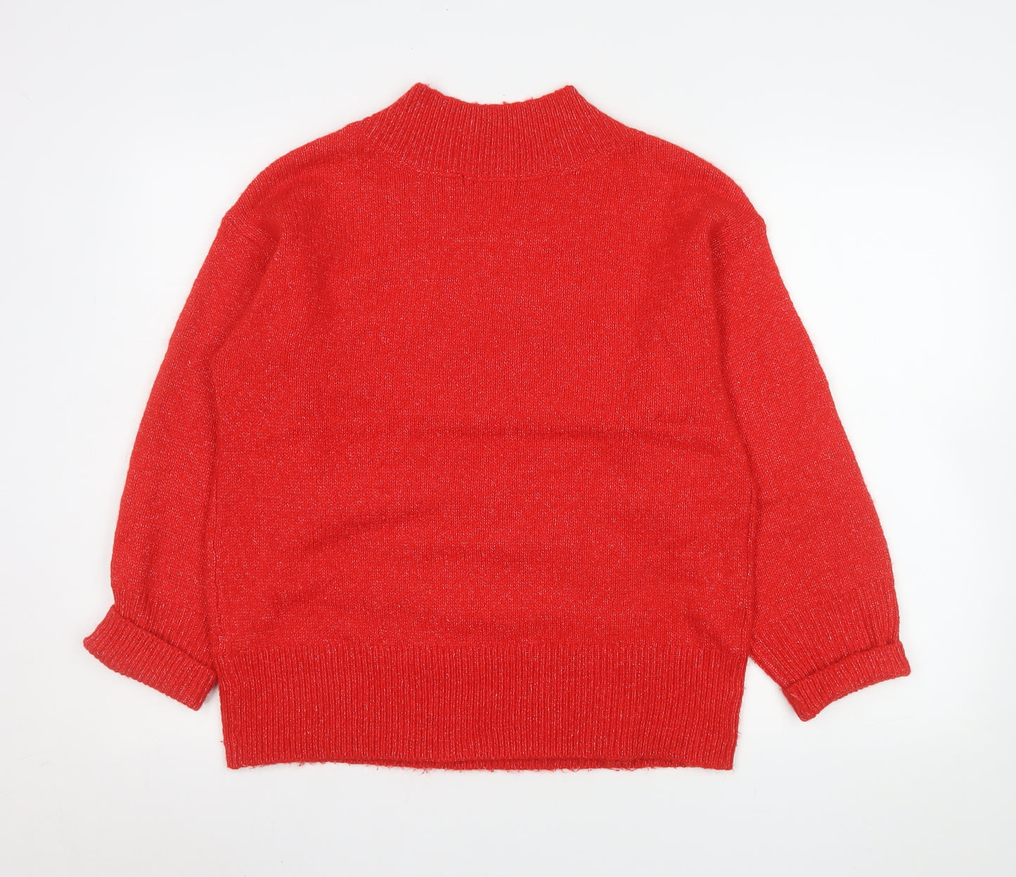 Dunnes Stores Womens Red V-Neck Pullover Knit Jumper XS