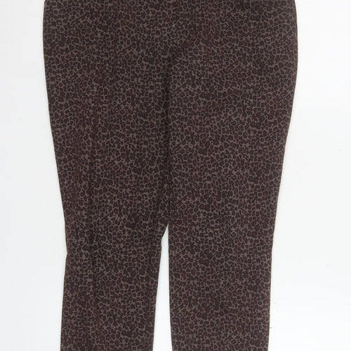 Dunnes Women Brown Animal Print Slim Leg Stretch Leggings M