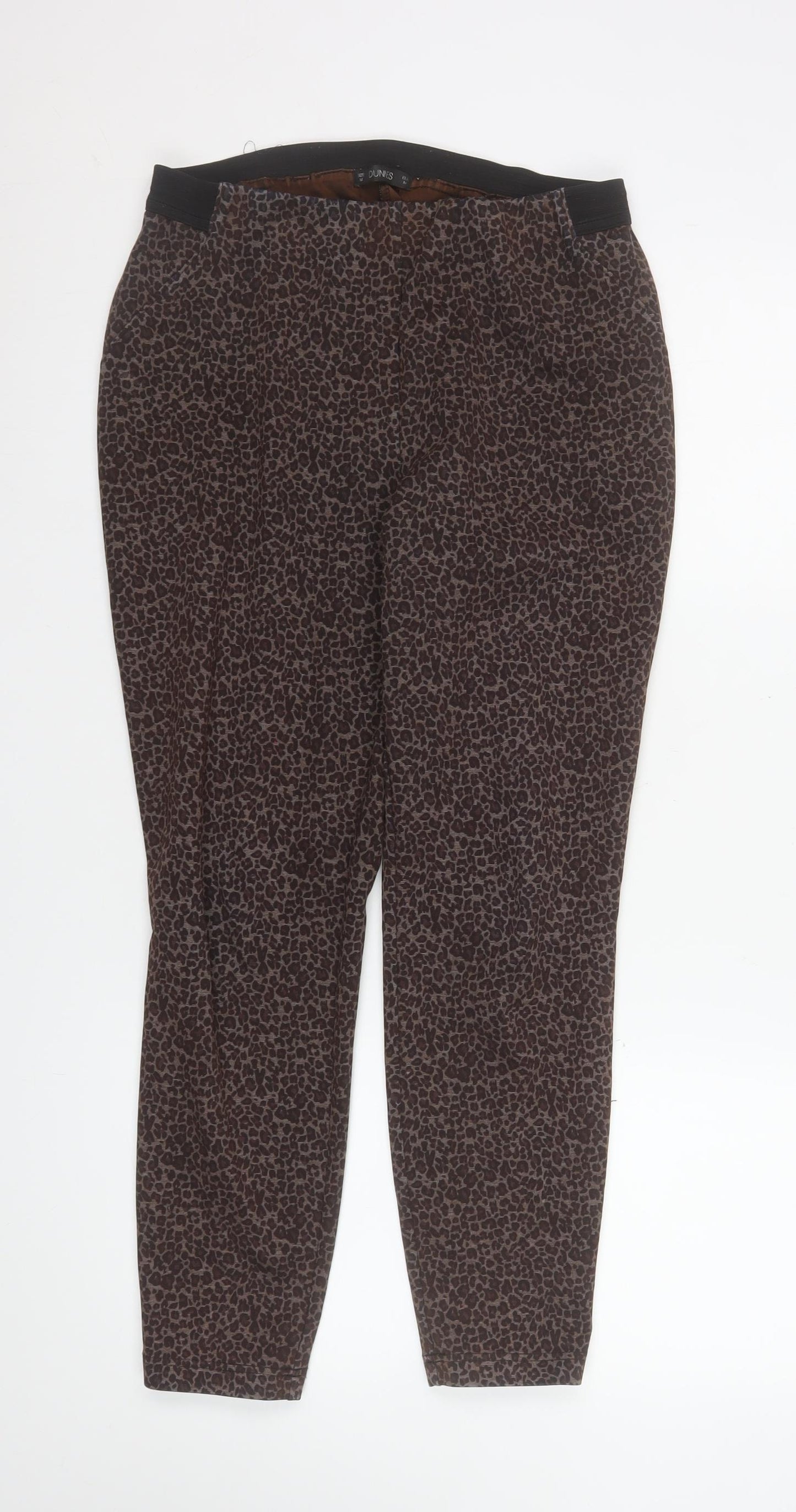 Dunnes Women Brown Animal Print Slim Leg Stretch Leggings M