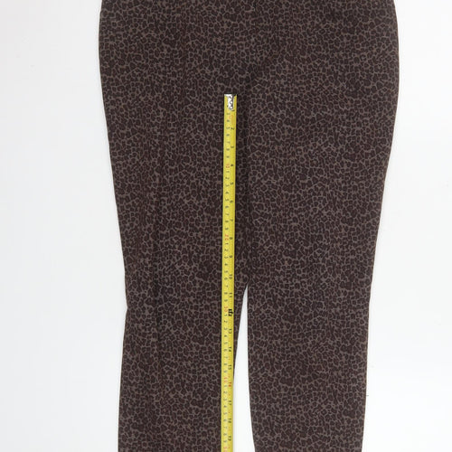 Dunnes Women Brown Animal Print Slim Leg Stretch Leggings M