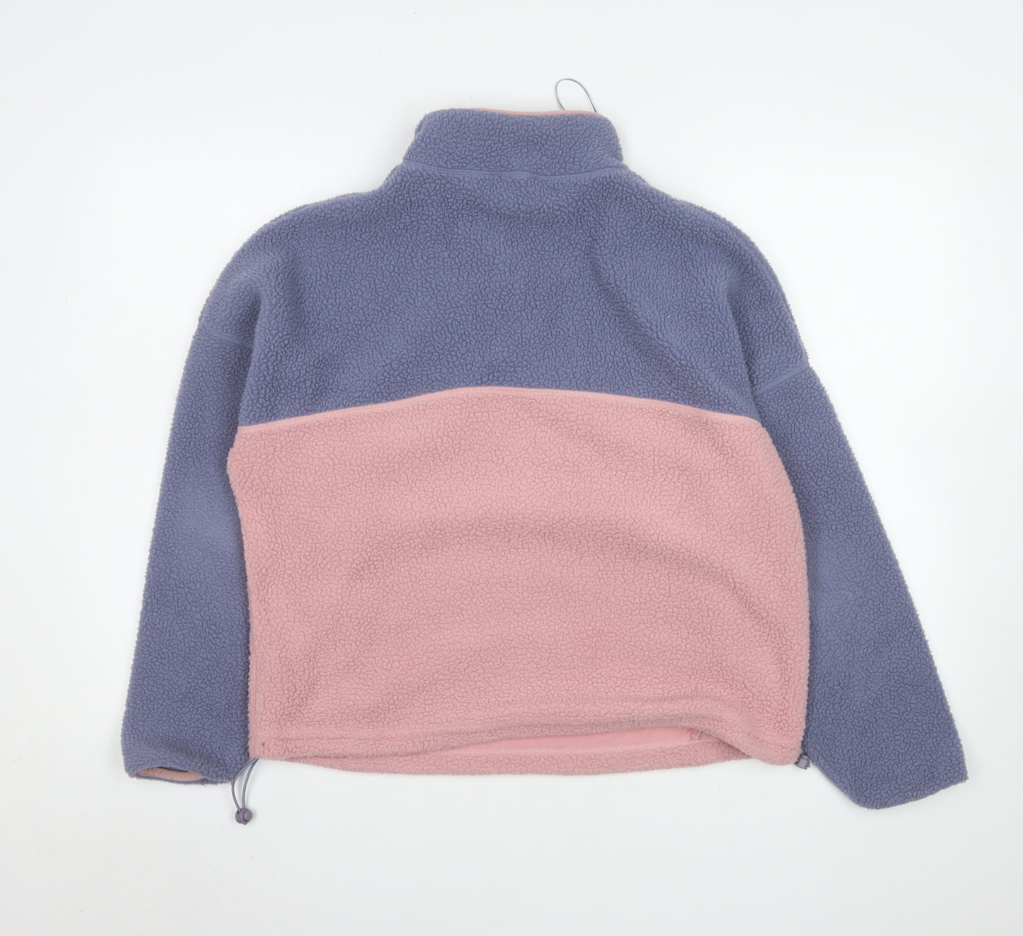 Living Stones Womens Pink Blue Fleece 1/2 Zip Jacket Size S