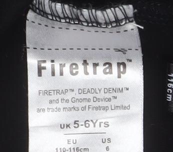 Firetrap Girls Black Stretch Ankle Leggings 5-6 Years Comfortable Fit