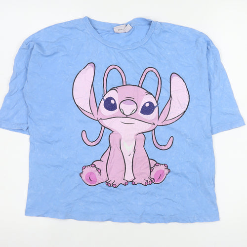Primark Girls Blue Angel Lilo & Stitch Graphic Cotton T-Shirt 13-14 Years