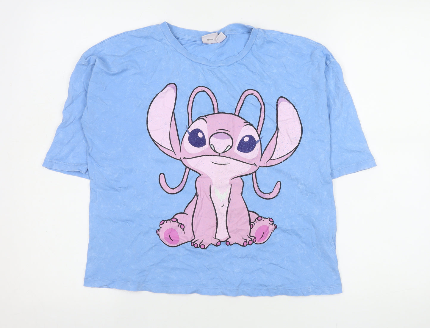 Primark Girls Blue Angel Lilo & Stitch Graphic Cotton T-Shirt 13-14 Years