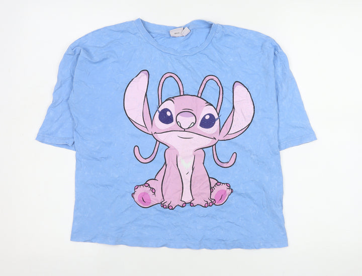 Primark Girls Blue Angel Lilo & Stitch Graphic Cotton T-Shirt 13-14 Years