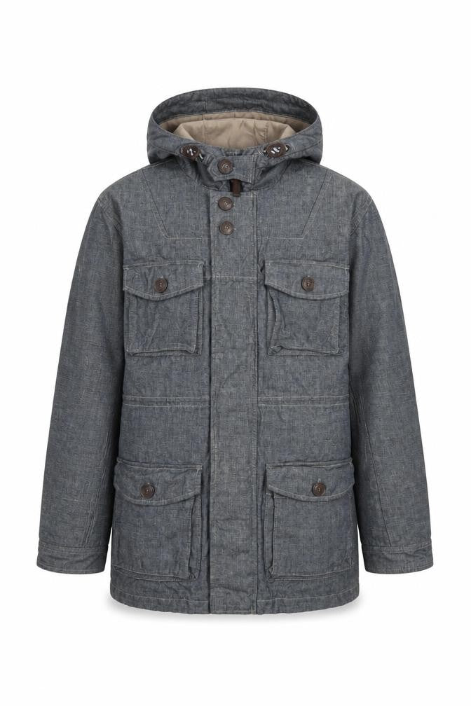 Marks and Spencer Boys Blue Hooded Cotton Parka Coat 13-14 Years