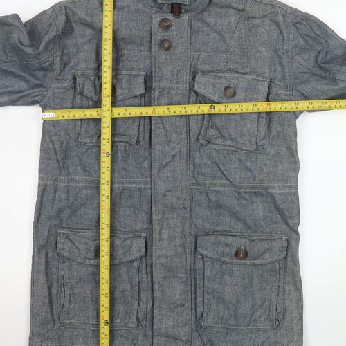 Marks and Spencer Boys Blue Hooded Cotton Parka Coat 13-14 Years