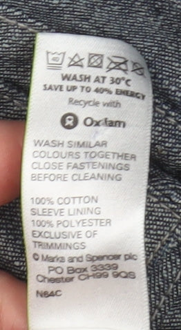 Marks and Spencer Boys Blue Hooded Cotton Parka Coat 13-14 Years