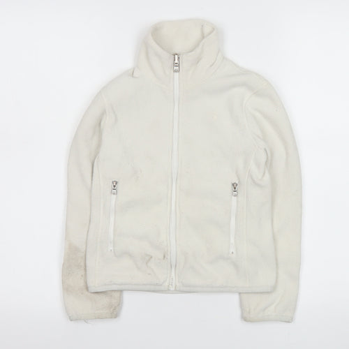 Ralph Lauren Girls Ivory Fleece Full Zip Sweatshirt Size 7 Years