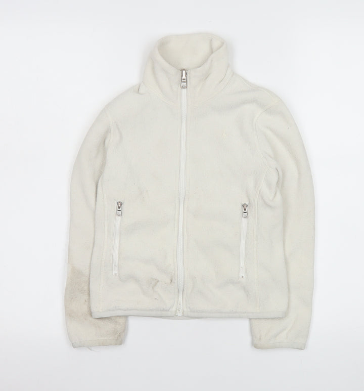 Ralph Lauren Girls Ivory Fleece Full Zip Sweatshirt Size 7 Years