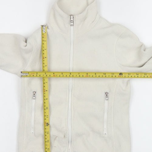 Ralph Lauren Girls Ivory Fleece Full Zip Sweatshirt Size 7 Years