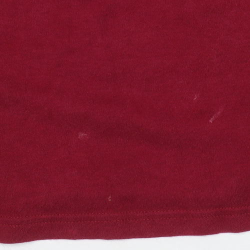 FC Barcelona Boys Red Long Sleeve Henley T-Shirt Size 6 Years