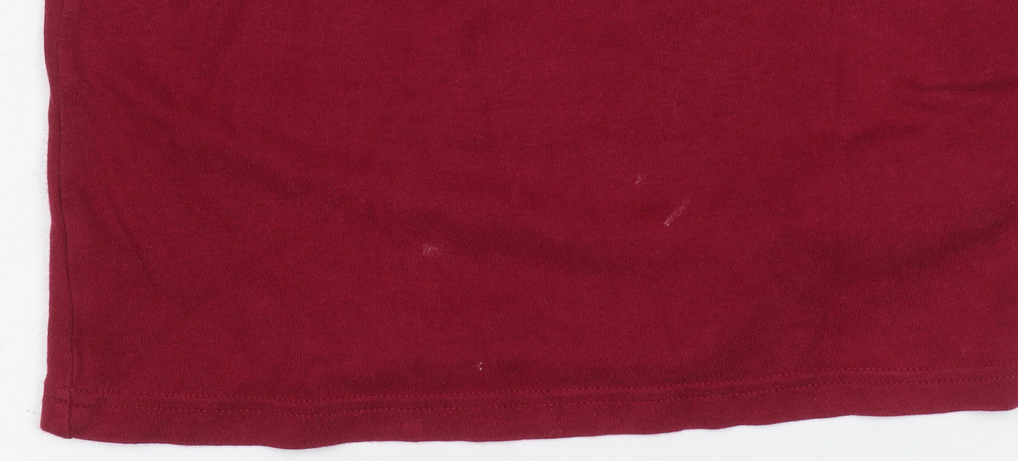 FC Barcelona Boys Red Long Sleeve Henley T-Shirt Size 6 Years