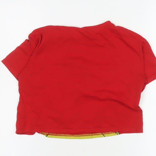 H&M Girls Red Grinch Graphic T-Shirt 8-10 Years Cotton Crew Neck