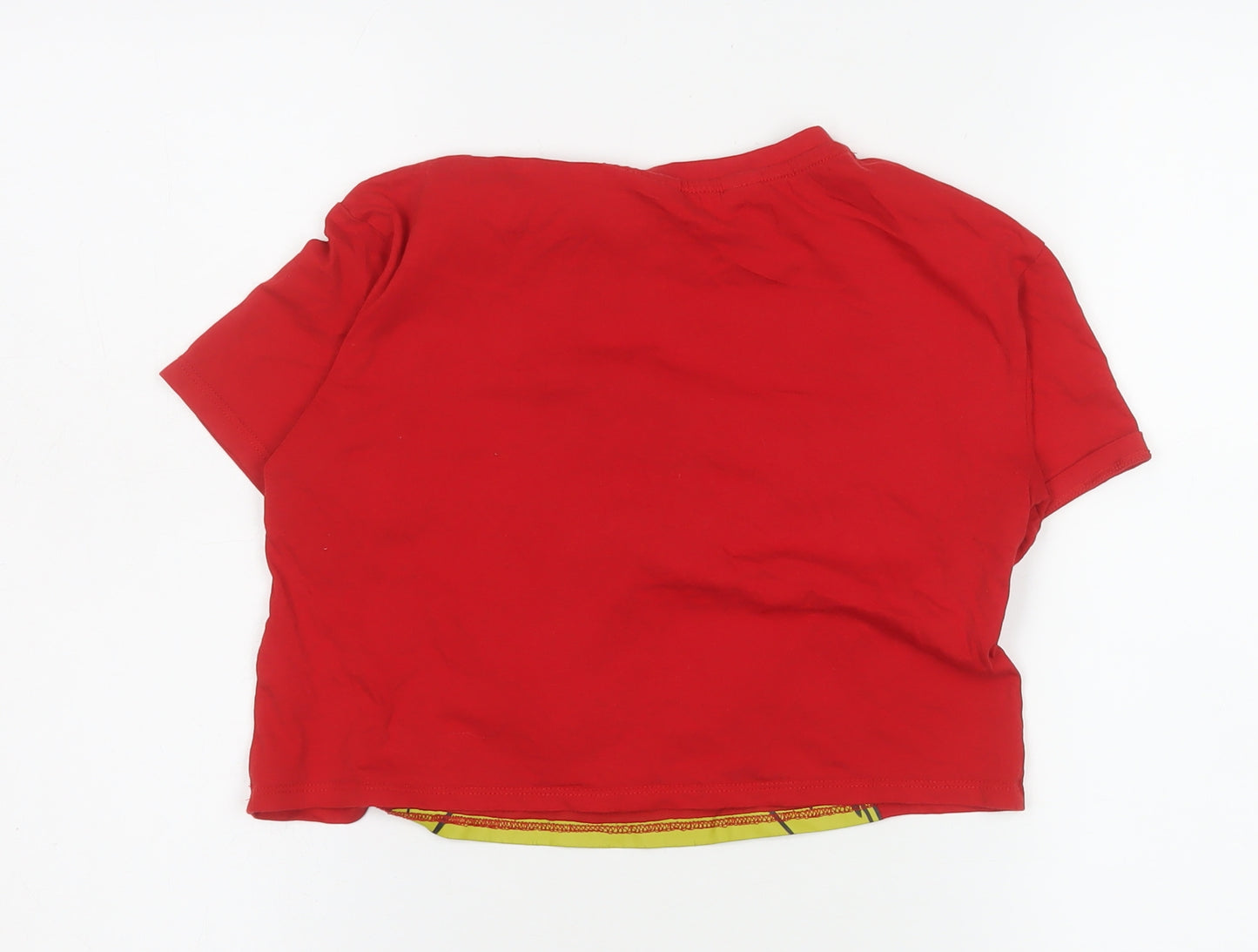 H&M Girls Red Grinch Graphic T-Shirt 8-10 Years Cotton Crew Neck
