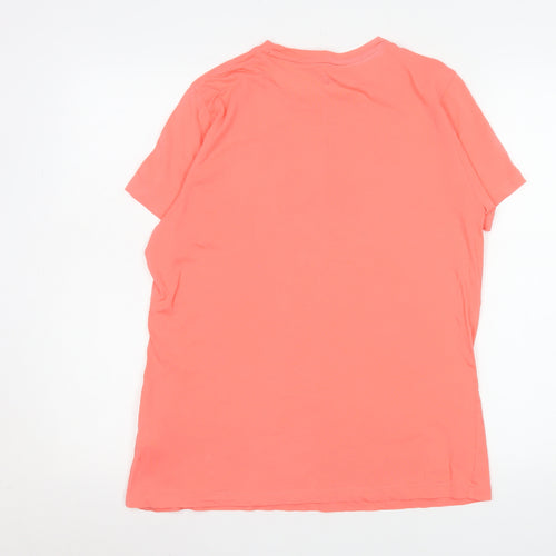 Puma Womens Pink Cotton Crew Neck Logo T-Shirt Size L