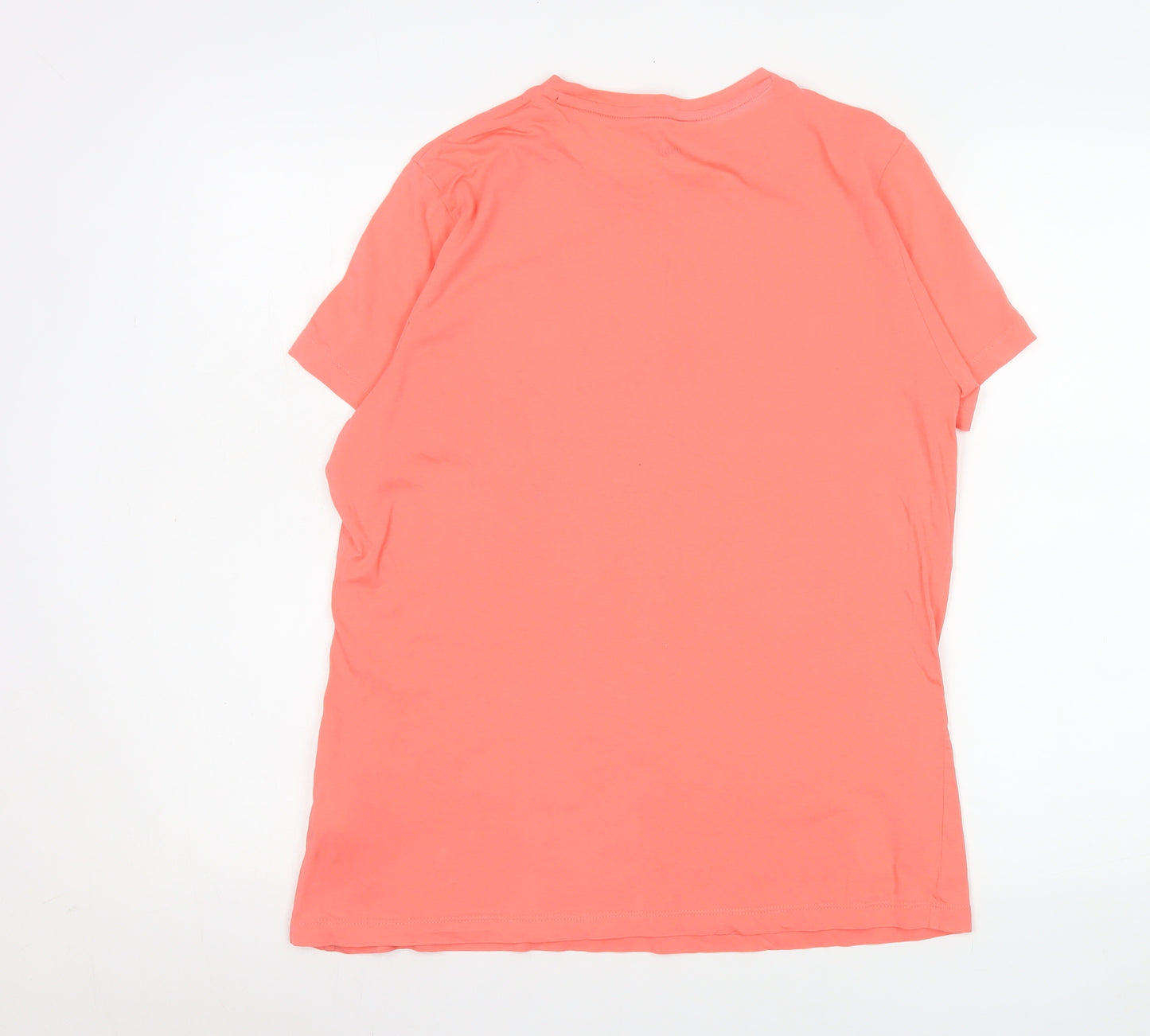 Puma Womens Pink Cotton Crew Neck Logo T-Shirt Size L